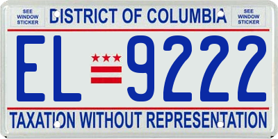 DC license plate EL9222