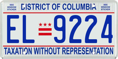 DC license plate EL9224