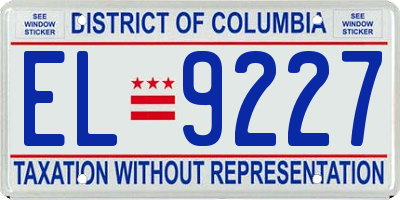 DC license plate EL9227