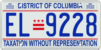 DC license plate EL9228