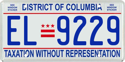 DC license plate EL9229