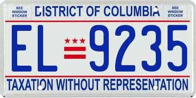 DC license plate EL9235
