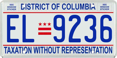 DC license plate EL9236