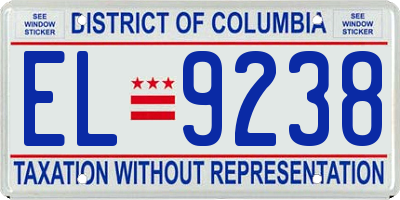DC license plate EL9238