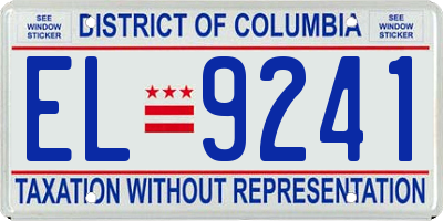 DC license plate EL9241