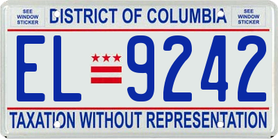 DC license plate EL9242