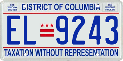 DC license plate EL9243