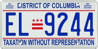 DC license plate EL9244