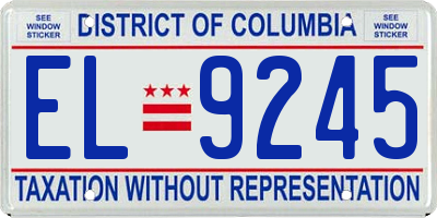 DC license plate EL9245