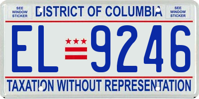 DC license plate EL9246