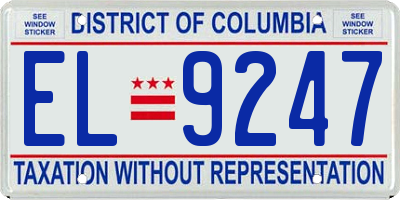 DC license plate EL9247