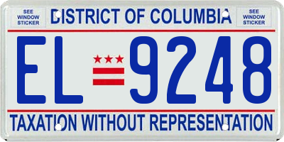 DC license plate EL9248