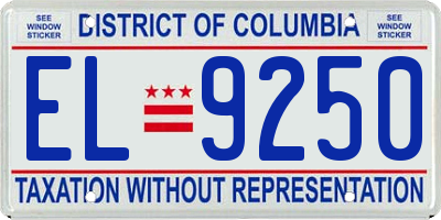 DC license plate EL9250
