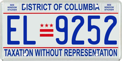 DC license plate EL9252