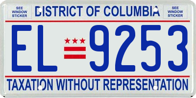 DC license plate EL9253