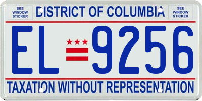 DC license plate EL9256