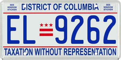 DC license plate EL9262
