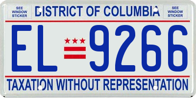 DC license plate EL9266