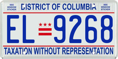 DC license plate EL9268