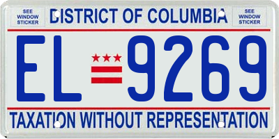 DC license plate EL9269