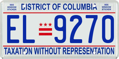 DC license plate EL9270