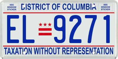 DC license plate EL9271