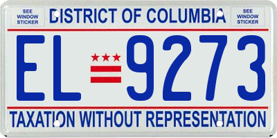 DC license plate EL9273