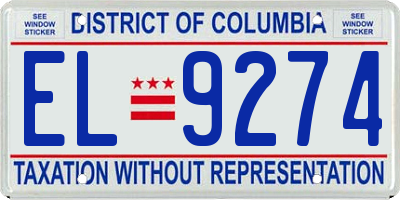 DC license plate EL9274