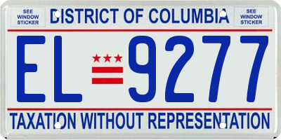 DC license plate EL9277