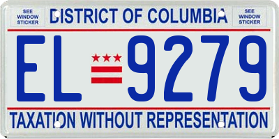 DC license plate EL9279