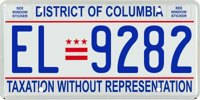 DC license plate EL9282