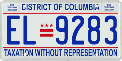 DC license plate EL9283