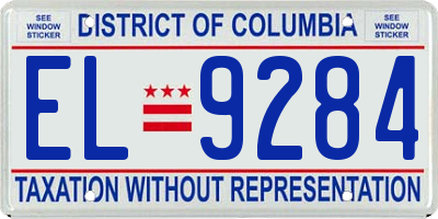 DC license plate EL9284