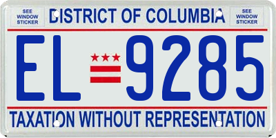 DC license plate EL9285