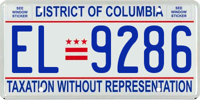 DC license plate EL9286