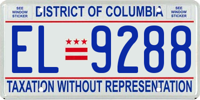 DC license plate EL9288
