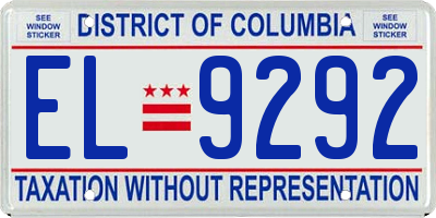 DC license plate EL9292