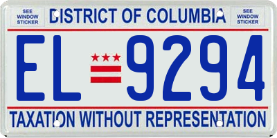 DC license plate EL9294