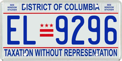 DC license plate EL9296