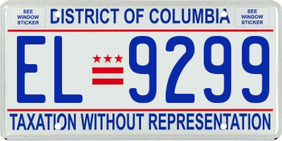 DC license plate EL9299