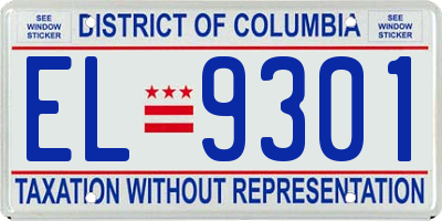 DC license plate EL9301