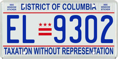 DC license plate EL9302