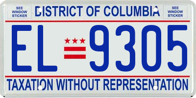 DC license plate EL9305