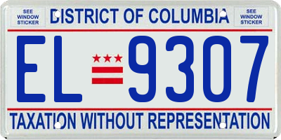 DC license plate EL9307