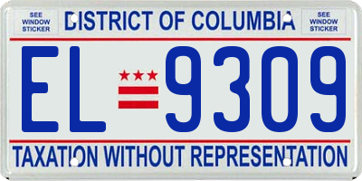 DC license plate EL9309