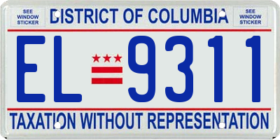 DC license plate EL9311