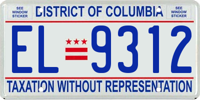 DC license plate EL9312