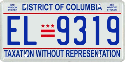 DC license plate EL9319