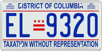 DC license plate EL9320