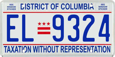 DC license plate EL9324